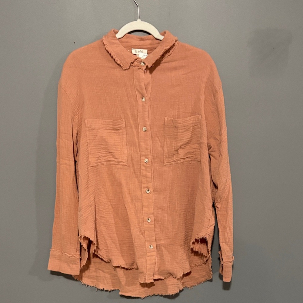 LA MIEL Terracotta Button-Up Top